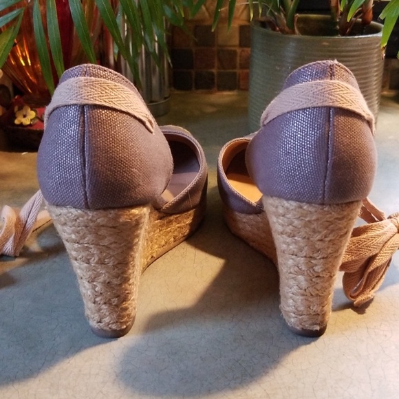 TWIGGY LONDON TIE UP JUTE ESPADRILLES WEDGE - Picture 3 of 4